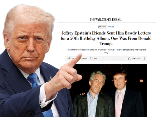 Donald Trump vs Wall Street Journal Newspaper | Epstein Case | Trump angry on a letter with nude picture: Wall street journal news was fake, said- I will case the newspaper and the owner